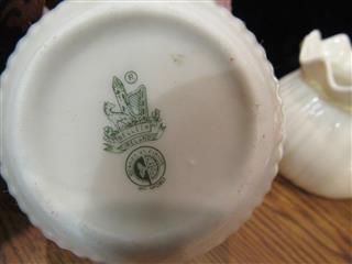 VINTAGE LOT OF 5 BELLEEK IRELAND WHITE PORCELAIN COLLECTIBLES